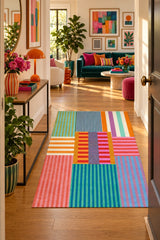 Ethnic Retro Area Rug in a hallway