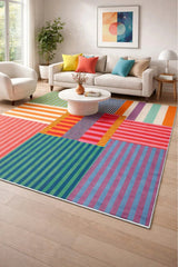 Ethnic Retro Area Rug in a living room