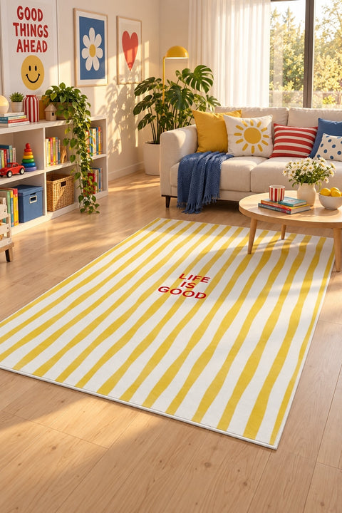 Ethnic Retro Area Rug – Multicolor in a living room