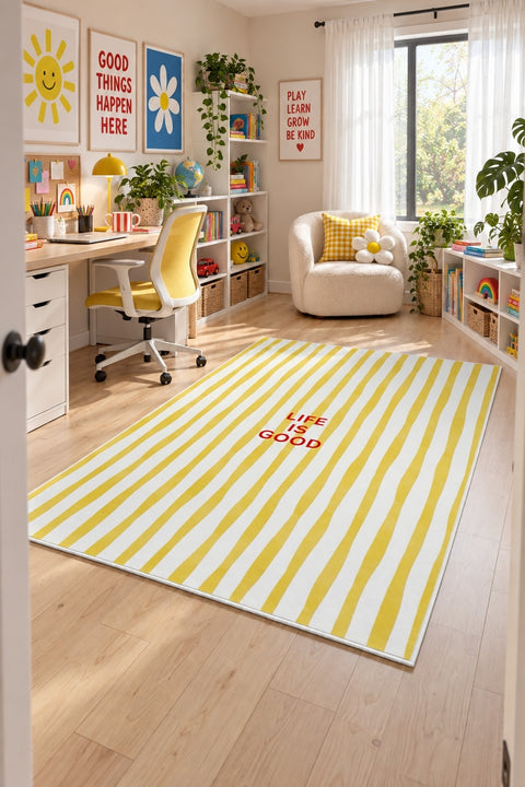 Ethnic Retro Area Rug – Multicolor in a office