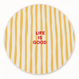 Striped Modern Round Kids Rug – Yellow
