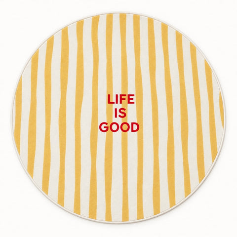 Ethnic Retro Round Area Rug – Yellow