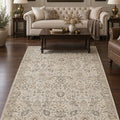 Ethnic Vintage Area Rug – Beige in a living room
