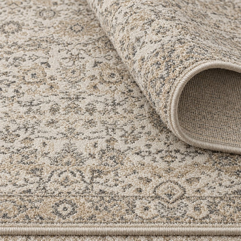 Ethnic Vintage Area Rug – Beige – texture close-up