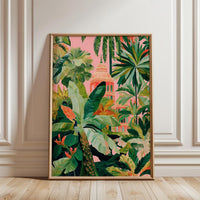 Exotic Botanical Nature Print, Tropical Leaves and Jungle Greenery Wall Print, Lush Plant Art Gift Decor