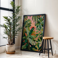 Exotic Botanical Nature Print, Tropical Leaves and Jungle Greenery Wall Print, Lush Plant Art Gift Decor