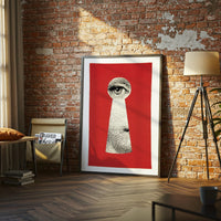 Eye in Keyhole Pop Art Print, Surreal Wall Print, Sleek Home Decor