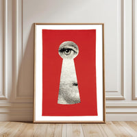 Eye in Keyhole Pop Art Print, Surreal Wall Print, Sleek Home Decor