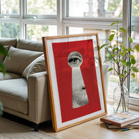 Eye in Keyhole Pop Art Print, Surreal Wall Print, Sleek Home Decor