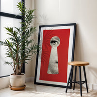 Eye in Keyhole Pop Art Print, Surreal Wall Print, Sleek Home Decor