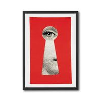 Eye in Keyhole Pop Art Print, Surreal Wall Print, Sleek Home Decor