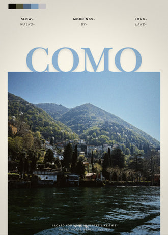 Slow Walks Mornings by Lake Como Quote Wall Print Poster