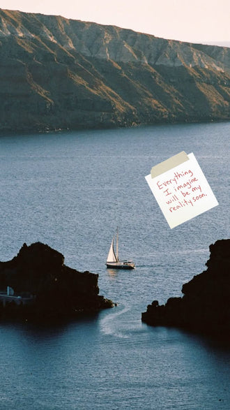 Everything I Imagine Will Be My Reality Soon Sailboat Ocean Aesthetic Wall Print Poster