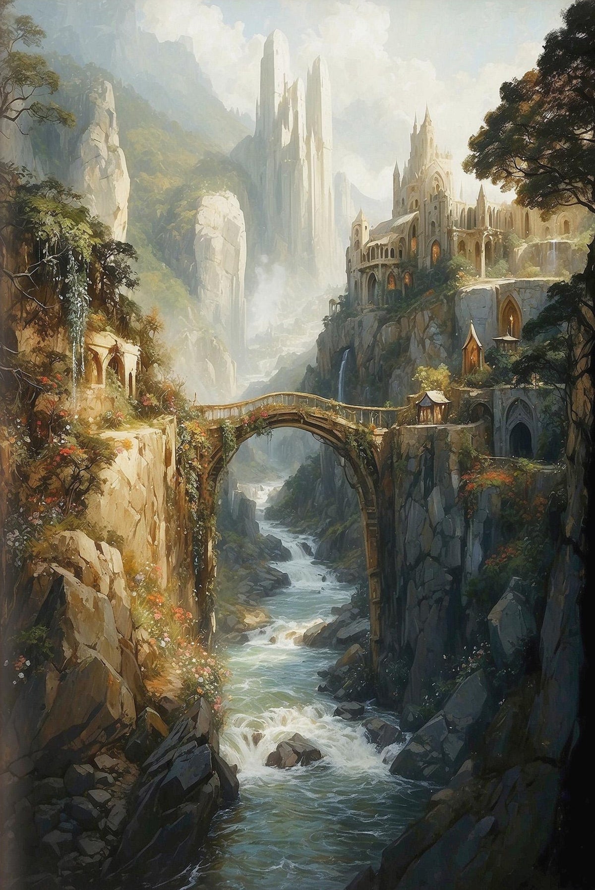 Fantasy Castle Landscape Wall Décor, Aesthetic Castle Print for Home Decor