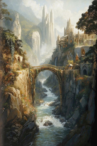 Fantasy Castle Landscape Wall Décor, Aesthetic Castle Print for Home Decor