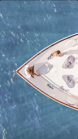 Aerial Yacht Ocean Wall Print – Luxury Coastal Aesthetic Décor Poster