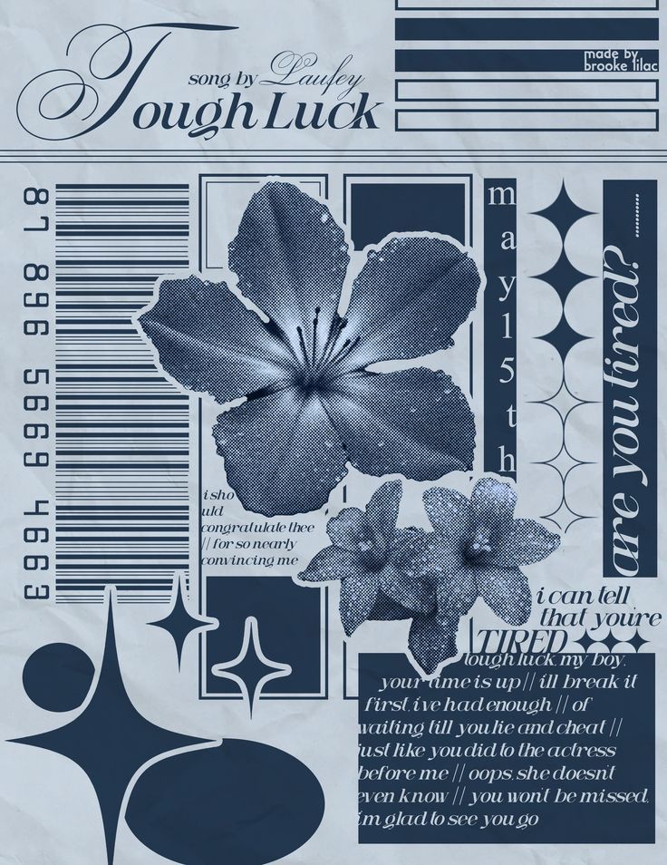 Tough Luck Song Wall Poster by Laufey Pop Art Wall Print