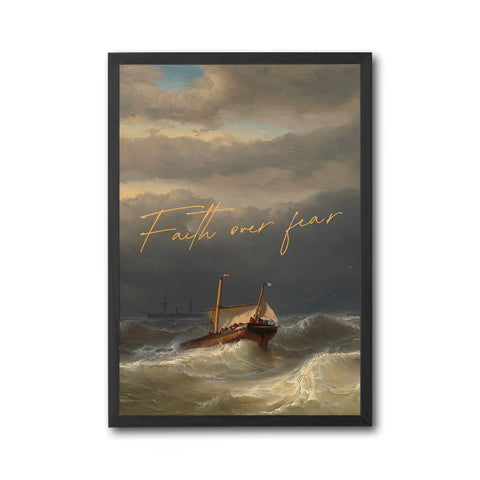 Faith Over Fear Quote Home Art Décor Poster – Inspirational Aesthetic Print for Home Decor