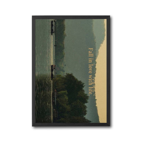 Fall in Love with Life Quote Aesthetic Wall Print