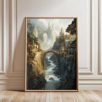 Fantasy Castle Landscape Wall Décor, Aesthetic Castle Print for Home Decor