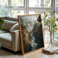 Fantasy Castle Landscape Wall Décor, Aesthetic Castle Print for Home Decor