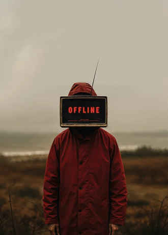 Fantasy-Surreal Typography Wall Art – Offline TV Head Portrait