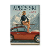 Fashion and Ski Vintage Wall Art – Retro Magazine Cover With Porsche 911
