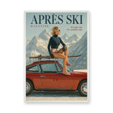 Fashion and Ski Vintage Wall Art – Retro Magazine Cover With Porsche 911