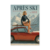 Fashion and Ski Vintage Wall Art – Retro Magazine Cover With Porsche 911