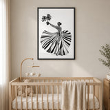 Fashion Botanical Modern Wall Art – Striped Muse Portrait Print
