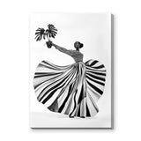 Fashion Botanical Modern Wall Art – Striped Muse Portrait Print