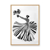 Fashion Botanical Modern Wall Art – Striped Muse Portrait Print
