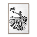 Fashion Botanical Modern Wall Art – Striped Muse Portrait Print