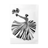 Fashion Botanical Modern Wall Art – Striped Muse Portrait Print
