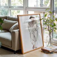 Fashion Illustration Man in Suit Aesthetic Home Wall Print Poster