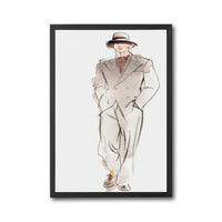 Fashion Illustration Man in Suit Aesthetic Home Wall Print Poster