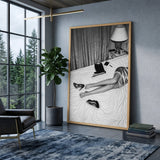Fashion Photography Modern Wall Art – Black and White Boudoir Scene
