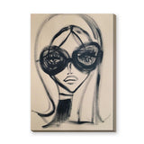 Fashion Portrait Line Art Wall Art – Woman in Oversized Sunglasses