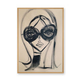 Fashion Portrait Line Art Wall Art – Woman in Oversized Sunglasses