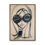 Fashion Portrait Line Art Wall Art – Woman in Oversized Sunglasses