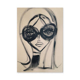 Fashion Portrait Line Art Wall Art – Woman in Oversized Sunglasses