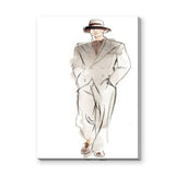 Fashion Portrait Minimalist Line Art Wall Art – Suited Man Sketch