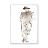 Fashion Portrait Minimalist Line Art Wall Art – Suited Man Sketch