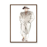 Fashion Portrait Minimalist Line Art Wall Art – Suited Man Sketch