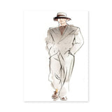 Fashion Portrait Minimalist Line Art Wall Art – Suited Man Sketch