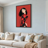 Fashion Portrait Modern Pop-Art Wall Art – Red Woman Graphic Print