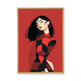 Fashion Portrait Modern Pop-Art Wall Art – Red Woman Graphic Print