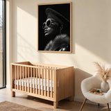 Fashion Portrait Modern Wall Art – Black-and-White Profile with Sunglasses
