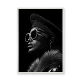 Fashion Portrait Modern Wall Art – Black-and-White Profile with Sunglasses