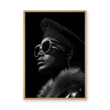Fashion Portrait Modern Wall Art – Black-and-White Profile with Sunglasses